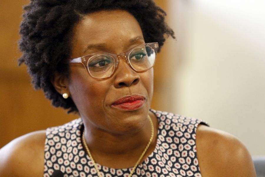 Brian Hill/bhill@dailyherald.com, 2019U.S. Rep. Lauren Underwood meets with the Daily Herald editorial board.