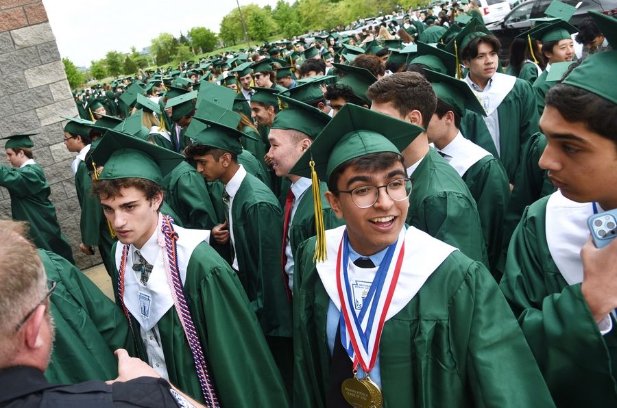 It was a sea of green May 27 when more than 1,000 Stevenson High School seniors graduated during the school's commencement ceremonies at Now Arena in Hoffman Estates.