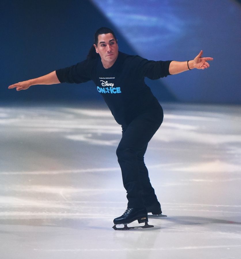Eddy Zeidler of Highland Park, skating during an afternoon workout at the Allstate Arena in Rosemont, is performing in "Disney On Ice Presents Frozen & Encanto," which runs Thursday through Sunday at the United Center in Chicago and Feb. 2-5 at the Allstate Arena.
